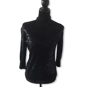 Candies Black Sequin Sweater Size Medium